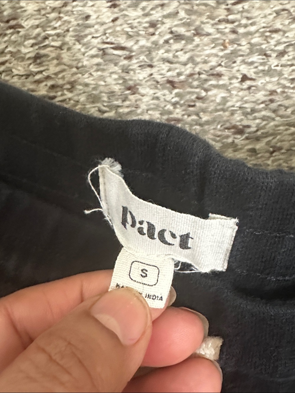 Pact organic cotton Black Thermal Jogger Pants with Drawstring size s - Picture 5 of 8